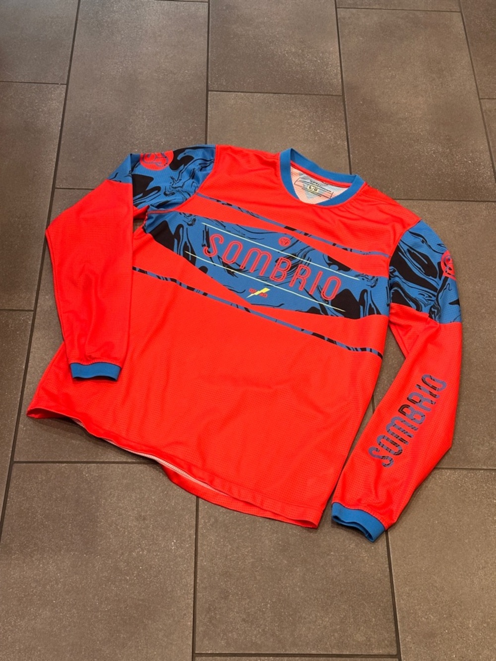 SOMBRIO L/G Duster Jersey Mountain Bike Downhill Top - Bright Red and Blue